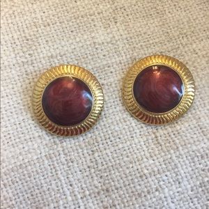 vintage round clip on earrings